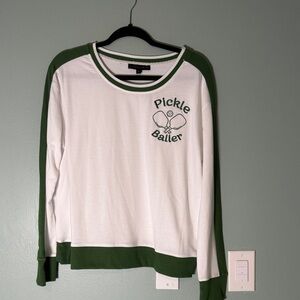 Pickle Baller Green & White Raglan Sweatshirt - Women